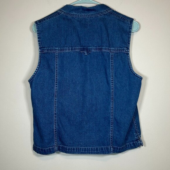 vintage denim button up vest - Picture 3 of 4